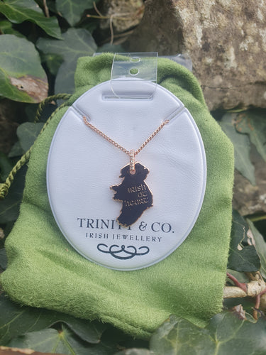 Trinity & Co. Rose Gold Solid Map Irish at Heart Pendant