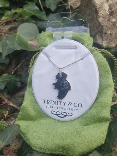 Trinity & Co. Silver Solid Map Irish at Heart Pendant