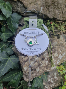 Trinity & Co. Bracelet with Silver Trinity Knot & Silver Disc