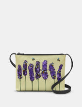 Load image into Gallery viewer, Bees Love Lavender Black Leather Cross Body Bag