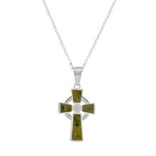 Load image into Gallery viewer, Connemara Marble Celtic Cross Necklace
