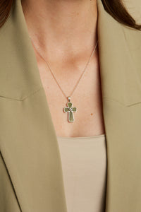 Irish Marble Necklace Celtic Cross