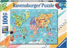 Load image into Gallery viewer, Children’s Puzzle Map of the World - 100 Pieces Puzzle