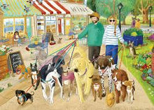 Load image into Gallery viewer, Illustration of a man with dogs in a pet store