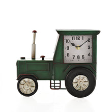 Load image into Gallery viewer, HOMETIME MANTEL CLOCK - DARK GREEN TRACTOR
