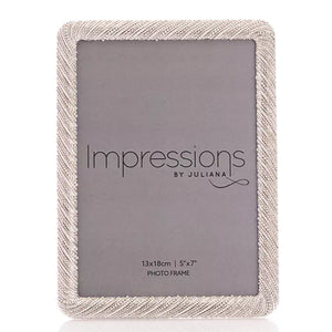 IMPRESSIONS SILVER TEXTURED EFFECT PHOTO FRAME 5" X 7"