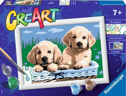 CreArt Paint by Numbers - Cute Puppies