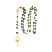 Load image into Gallery viewer, Gilt Shamrock Rosary Beads With Knock Water Center