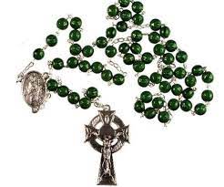 Irish Celtic St Patrick's Gold Plated Rosary Beads