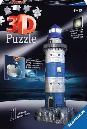 3D Puzzle Building Lighthouse Light Up - 216 Pieces