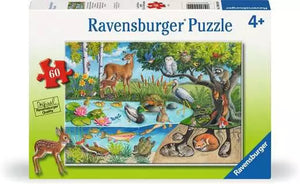 Ravensburger puzzle box with animals around a pond