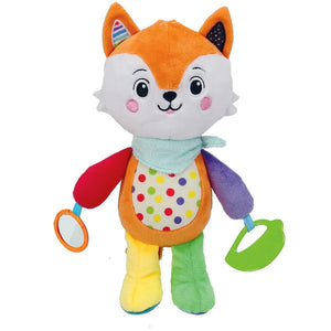 CLEMENTONI HAPPY FOX, Interactive Plush Toy, Baby and Toddler Companion, Sensory Exploration, Auditory Development, Ages 6 Months and Up