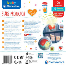 Load image into Gallery viewer, CLEMENTONI STARS PROJECTOR LIGHT &amp; SOUNDS, Baby Sleep Companion, Stars Projector, Soothing Sounds, Bedtime Routine Essentials
