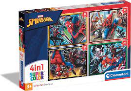 Clementoni Supercolor 4 in 1 Marvel Spiderman Puzzle