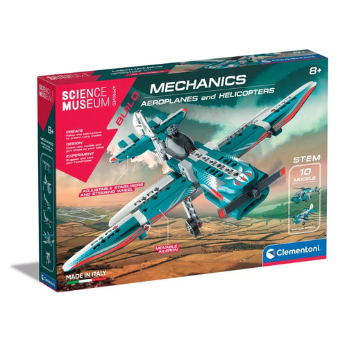 Science Museum mechanics aeroplanes and helicopters building set packaging