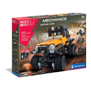 Boxed toy safari car set by Clementoni with 'Science Museum' branding