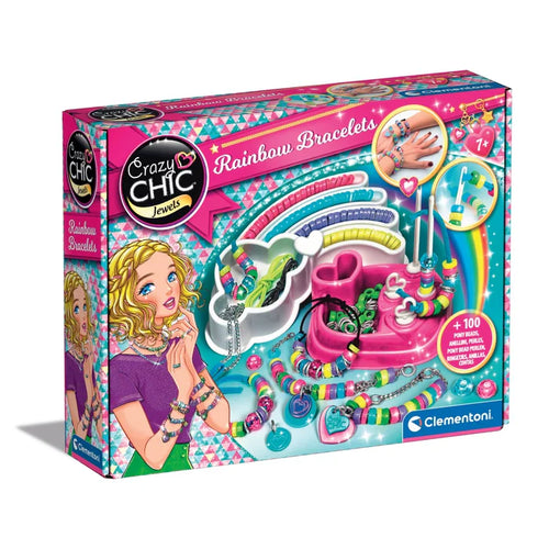 Crazy Chic Rainbow Bracelets craft kit packaging on a white background