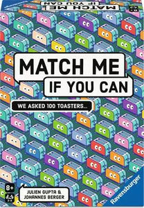 Board game box titled 'Match Me If You Can' with colorful toaster pattern.