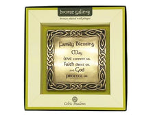 Load image into Gallery viewer, Bronze plaque with 'Family Blessing' text in a decorative frame, branded as 'Bronze Gallery'.
