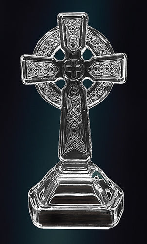 Glass Standing Celtic Cross 7 inch