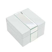 Load image into Gallery viewer, Hestia White &amp; Silver Glass Box 12.5cm
