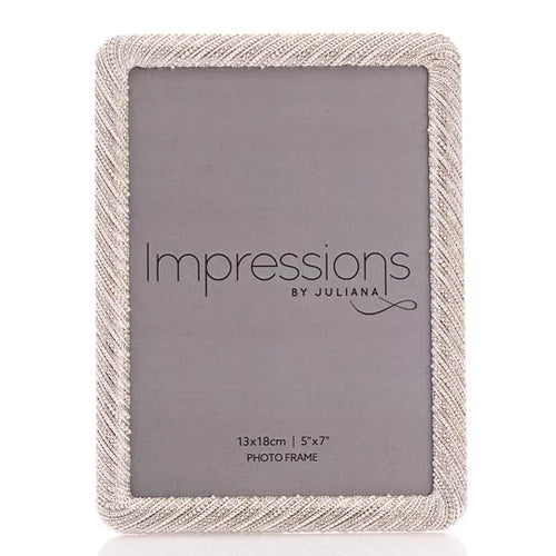IMPRESSIONS SILVER TEXTURED EFFECT PHOTO FRAME 5