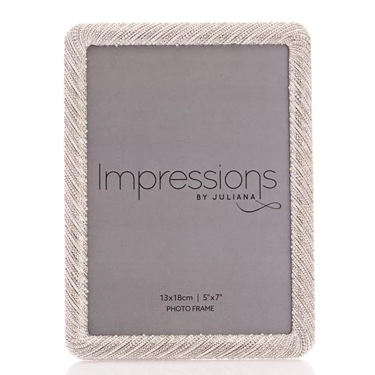 IMPRESSIONS SILVER TEXTURED EFFECT PHOTO FRAME 5