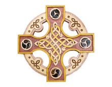 Load image into Gallery viewer, Islandcraft Celtic Knotwork Cross Wall Hanging, Celtic Decor, Irish Art, Handcrafted Wall Art, Celtic Knotwork Design, Home Decoration
