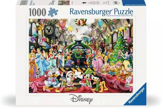 Ravensburger Disney puzzle box with characters and festive scene