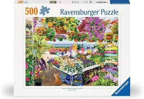 Ravensburger puzzle box with a garden scene illustration