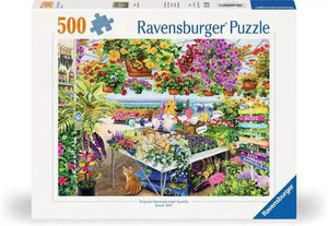 Ravensburger puzzle box with a garden scene illustration
