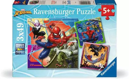 Ravensburger Spider-Man puzzle box with colorful graphics on a white background