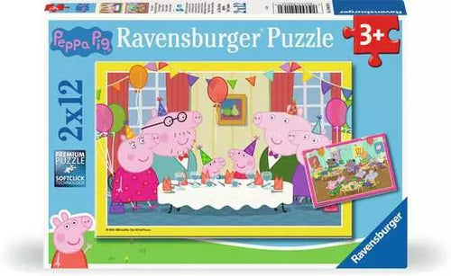 Ravensburger Peppa Pig puzzle packaging with cartoon characters on a colorful background