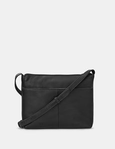 Piano Cats Black Leather Cross Body Bag