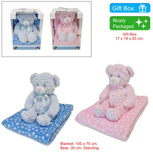 Plush Bear & Blanket In A Gift Box