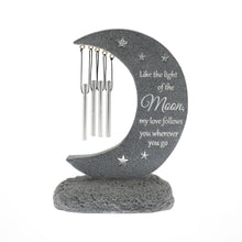 Load image into Gallery viewer, THOUGHTS OF YOU GRAVESIDE STONE MOON WINDCHIME 22CM
