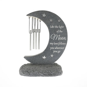 THOUGHTS OF YOU GRAVESIDE STONE MOON WINDCHIME 22CM