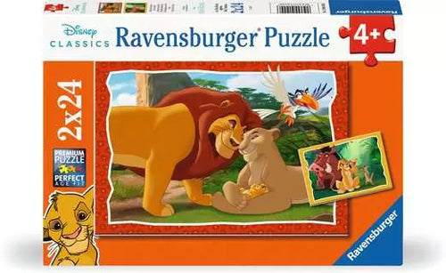 Ravensburger puzzle packaging featuring Disney's The Lion King with Simba and Nala.