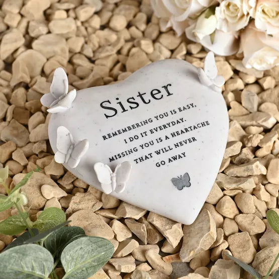 Thoughts of You Graveside Butterfly Heart - Sister
