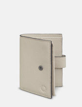 Load image into Gallery viewer, YOSHI WARM GREY LEATHER CARD HOLDER WALLET WITH TAB
