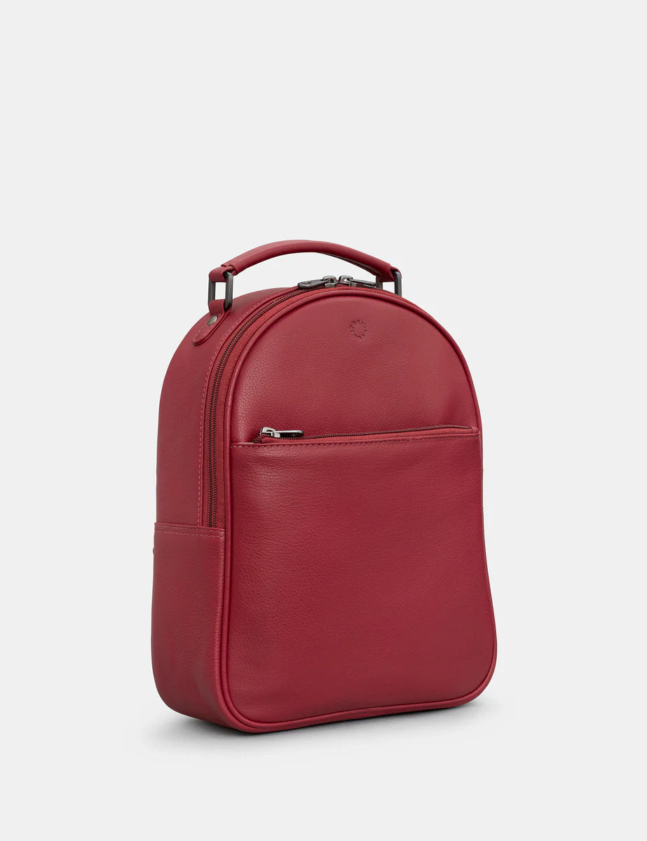 Yoshi Cherry Red Leather Backpack