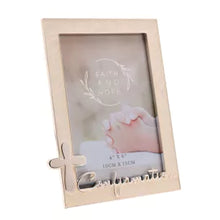 Load image into Gallery viewer, Wooden photo frame with a decorative design on a white background

