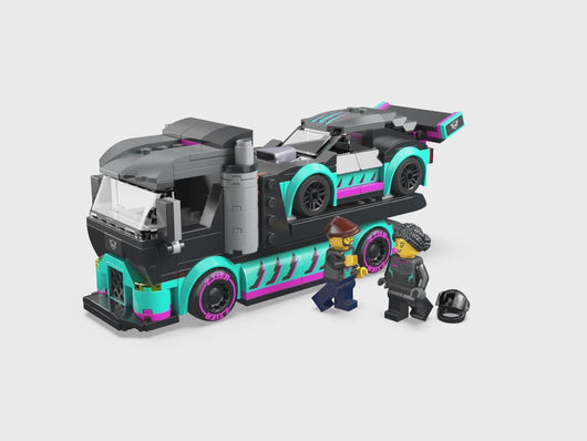 Lego Race Car and Car Carrier Truck
