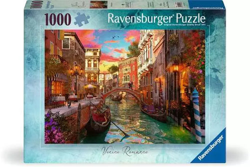 Ravensburger puzzle box featuring a scenic Italian town with a canal and bridge.