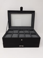 Load image into Gallery viewer, Watch box for 10 watches with removable drawer
