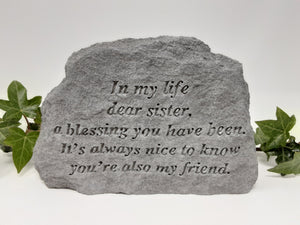 Grave Stone Remembrance plaque - sister