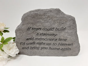 Graveside stone remembrance plaque