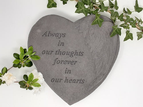 grave stone plaque - always in our thoughts