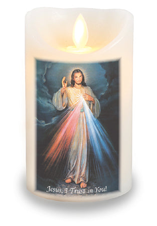 Divine Mercy led candle