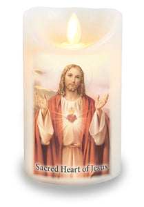 LED Candle/Scented Wax/Timer/Sacred Heart (86686)